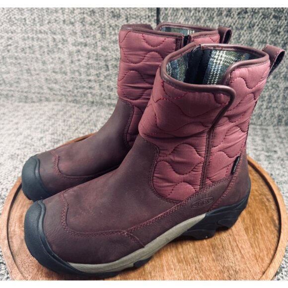 KEEN  Betty Waterproof Pull-On Snow RainWomen's Boots Size 10 Burgundy - Picture 9 of 15